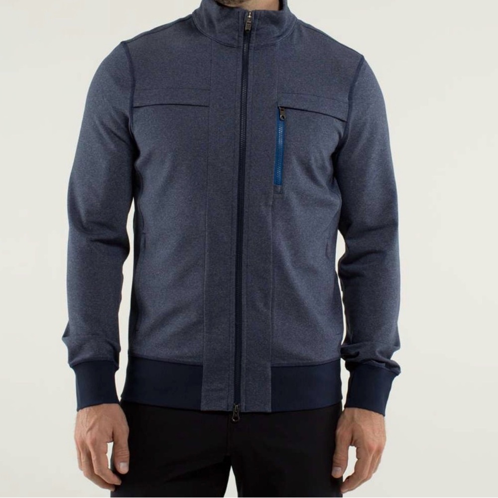 Lululemon New men’s jacket M NWOT BLUE Zip-up full zip butter soft luon athletic